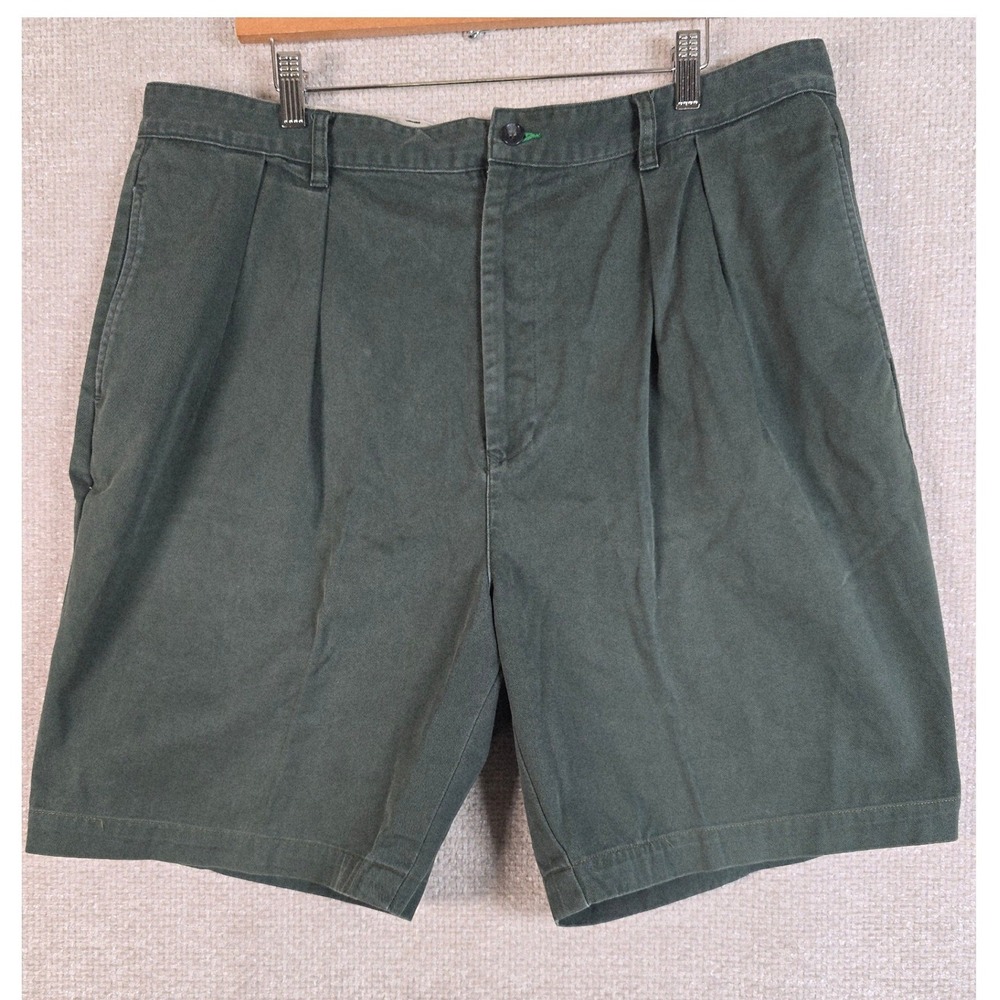 Tommy Hilfiger Vintage Chino Shorts Men's 40 (Actual 38) Green Pleated Cotton 8"